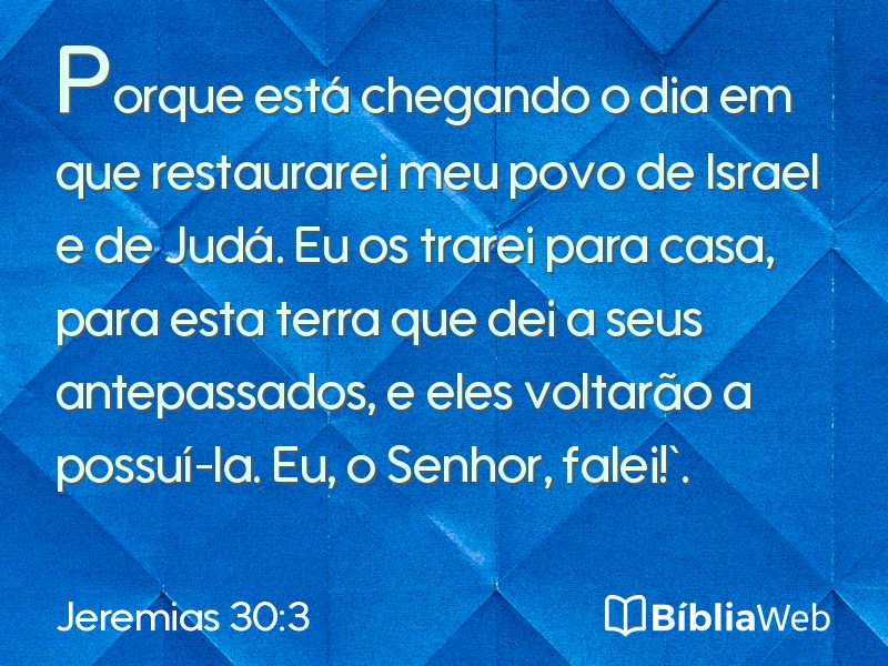 Jeremias 30:3 em imagem para compartilhar