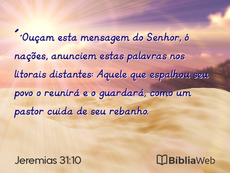 Jeremias 31:10 em imagem para compartilhar