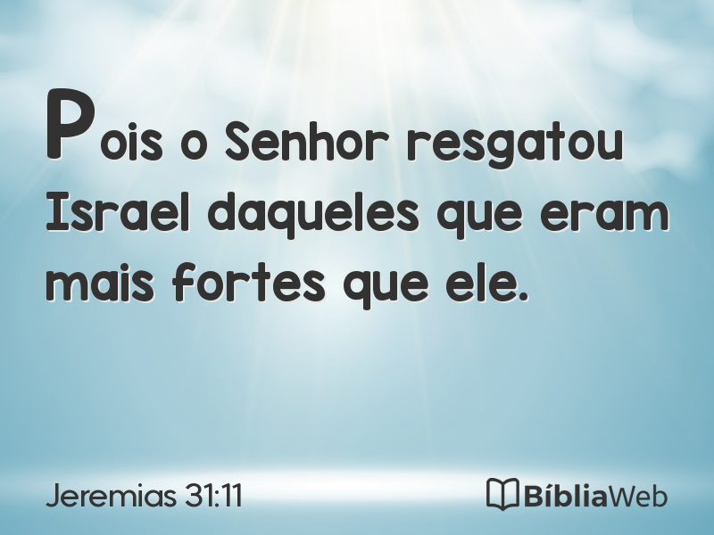 Jeremias 31:11 em imagem para compartilhar