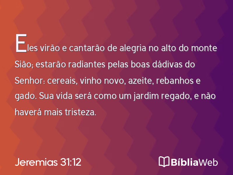 Jeremias 31:12 em imagem para compartilhar