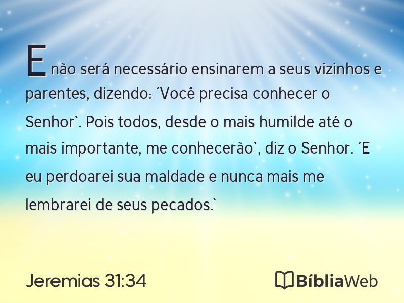 Jeremias 31:34 em imagem para compartilhar