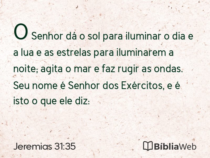 Jeremias 31:35 em imagem para compartilhar