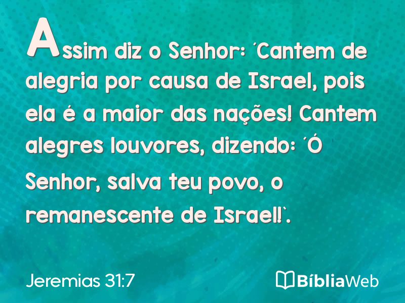 Jeremias 31:7 em imagem para compartilhar