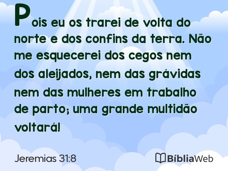 Jeremias 31:8 em imagem para compartilhar