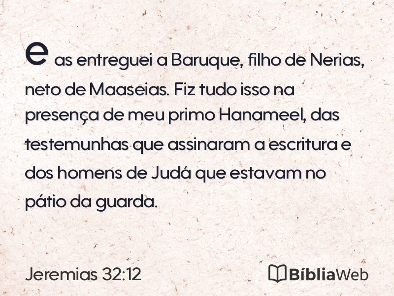 Jeremias 32:12 em imagem para compartilhar