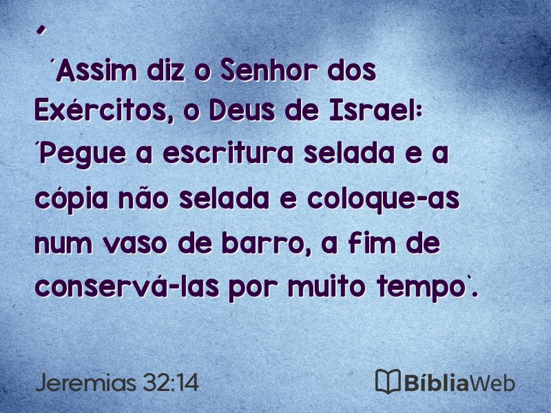 Jeremias 32:14 em imagem para compartilhar