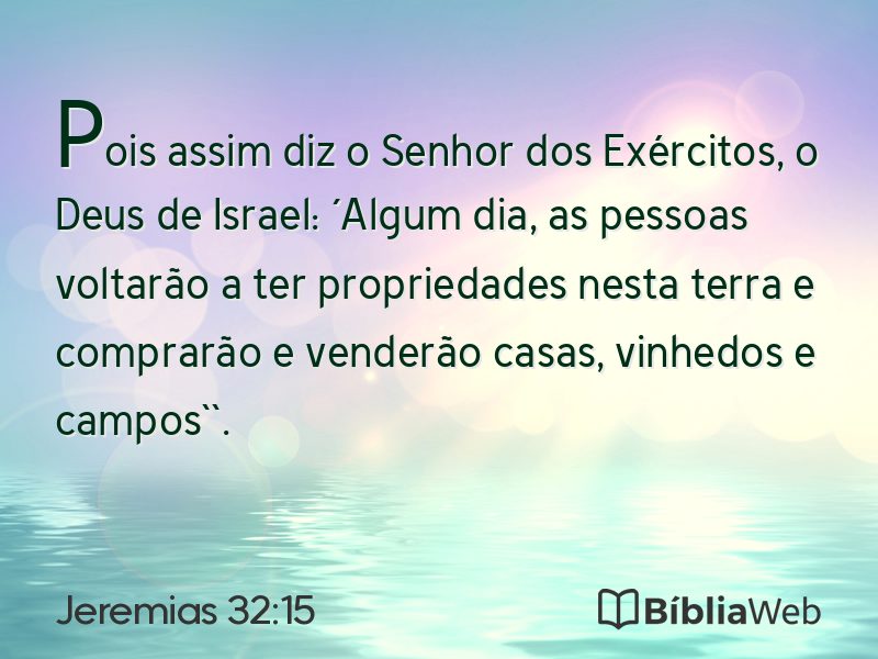 Jeremias 32:15 em imagem para compartilhar