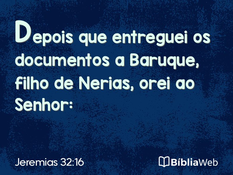 Jeremias 32:16 em imagem para compartilhar