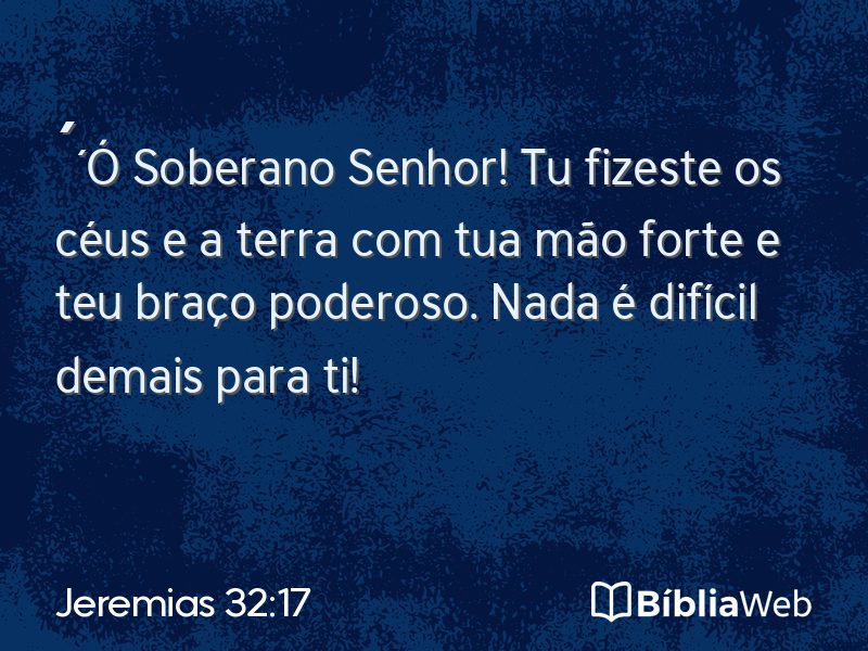 Jeremias 32:17 em imagem para compartilhar