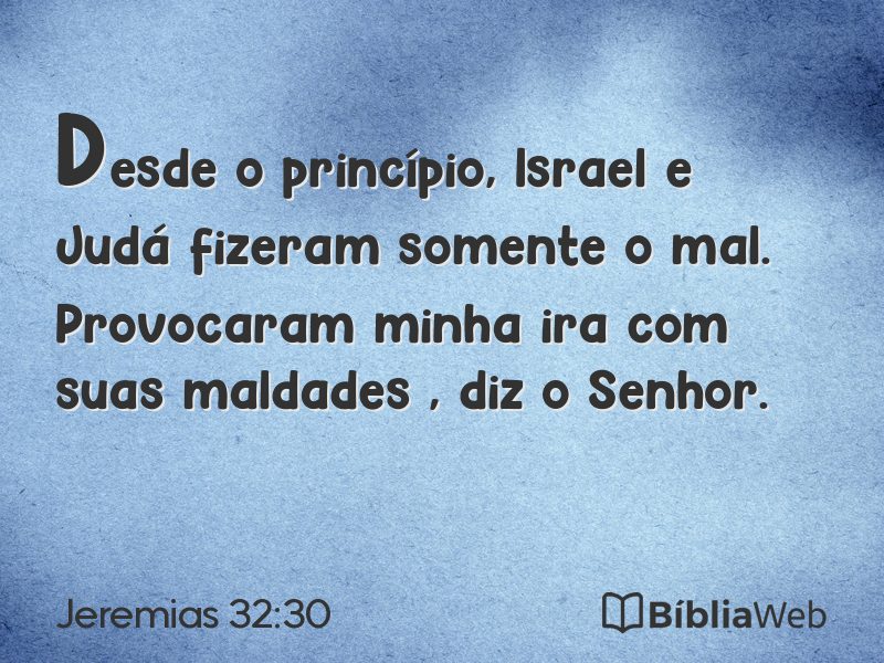 Jeremias 32:30 em imagem para compartilhar