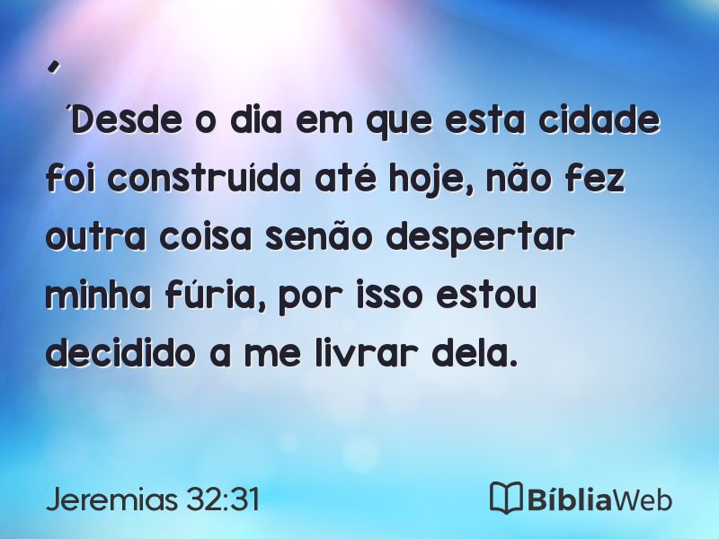 Jeremias 32:31 em imagem para compartilhar