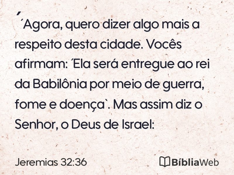 Jeremias 32:36 em imagem para compartilhar