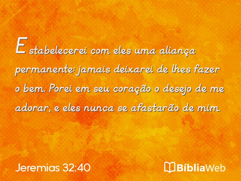 Jeremias 32:40 em imagem para compartilhar