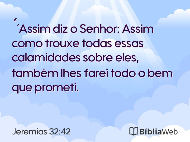 Jeremias 32:42 em imagem para compartilhar