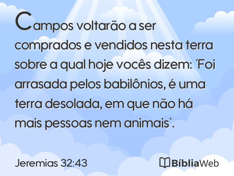 Jeremias 32:43 em imagem para compartilhar