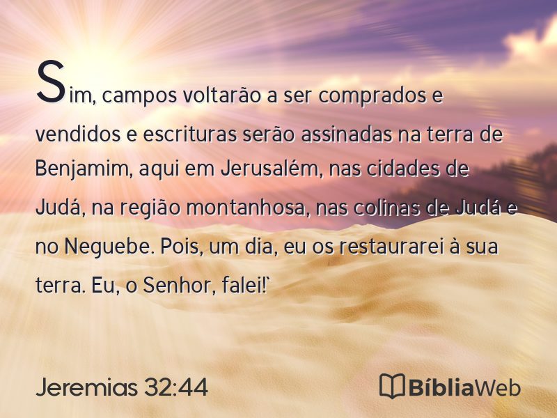 Jeremias 32:44 em imagem para compartilhar