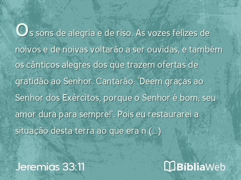 Jeremias 33:11 em imagem para compartilhar