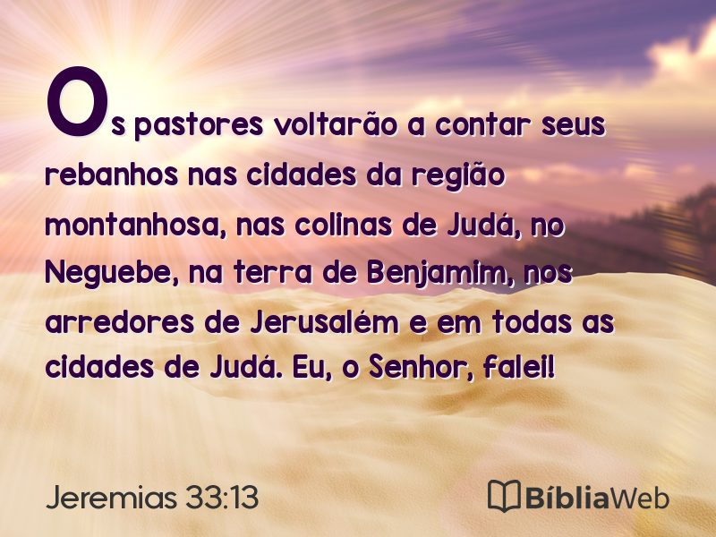 Jeremias 33:13 em imagem para compartilhar