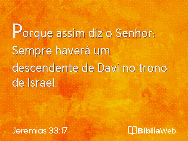 Jeremias 33:17 em imagem para compartilhar