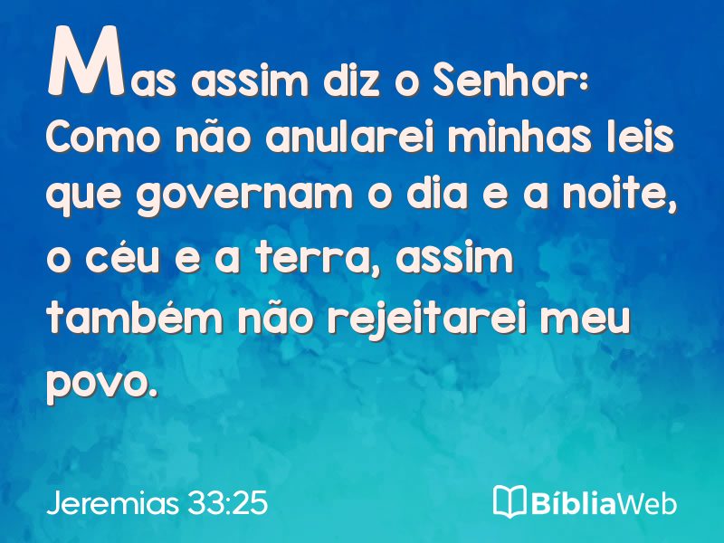 Jeremias 33:25 em imagem para compartilhar