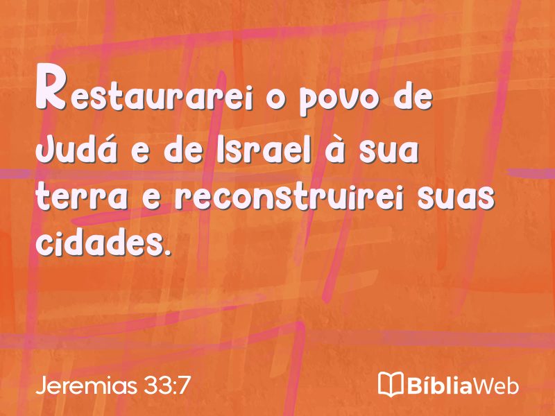 Jeremias 33:7 em imagem para compartilhar