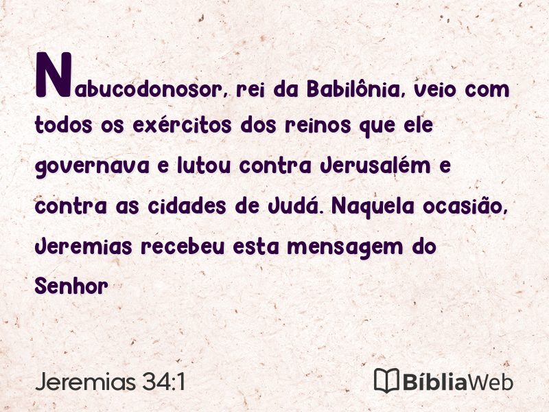 Jeremias 34:1 em imagem para compartilhar