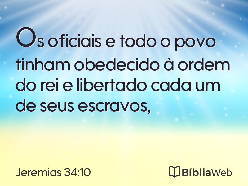 Jeremias 34:10 em imagem para compartilhar