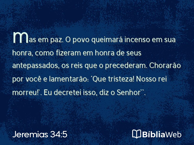 Jeremias 34:5 em imagem para compartilhar