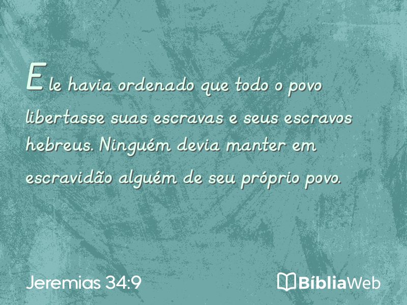 Jeremias 34:9 em imagem para compartilhar