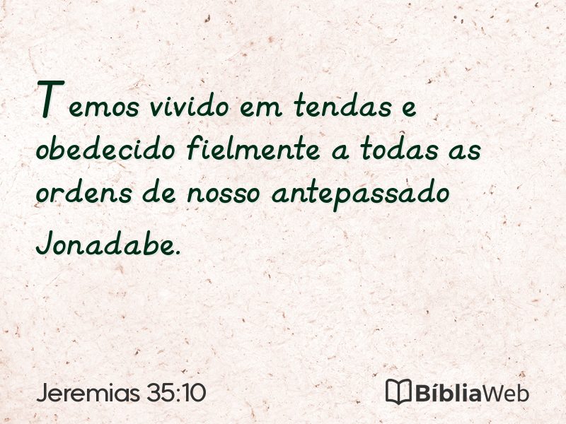 Jeremias 35:10 em imagem para compartilhar