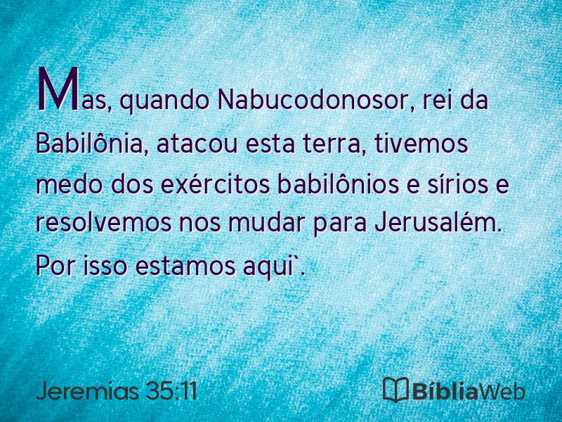 Jeremias 35:11 em imagem para compartilhar