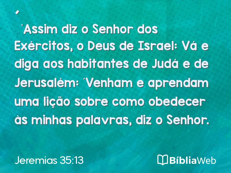 Jeremias 35:13 em imagem para compartilhar