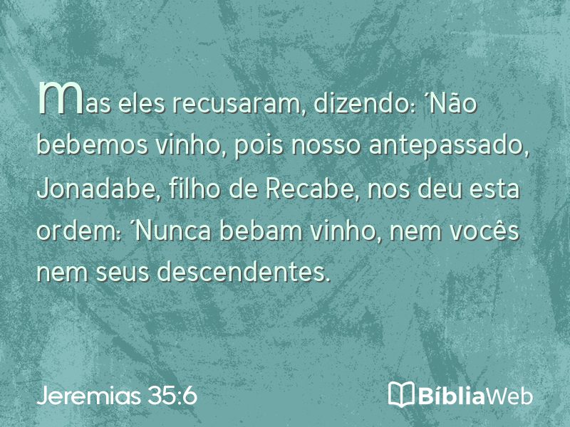 Jeremias 35:6 em imagem para compartilhar