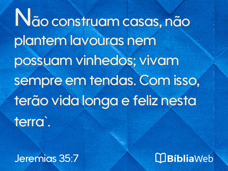 Jeremias 35:7 em imagem para compartilhar