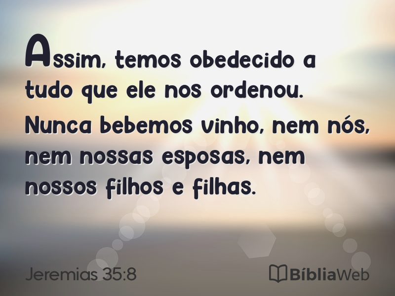 Jeremias 35:8 em imagem para compartilhar