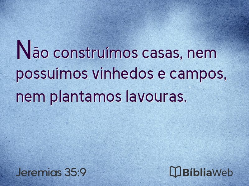 Jeremias 35:9 em imagem para compartilhar