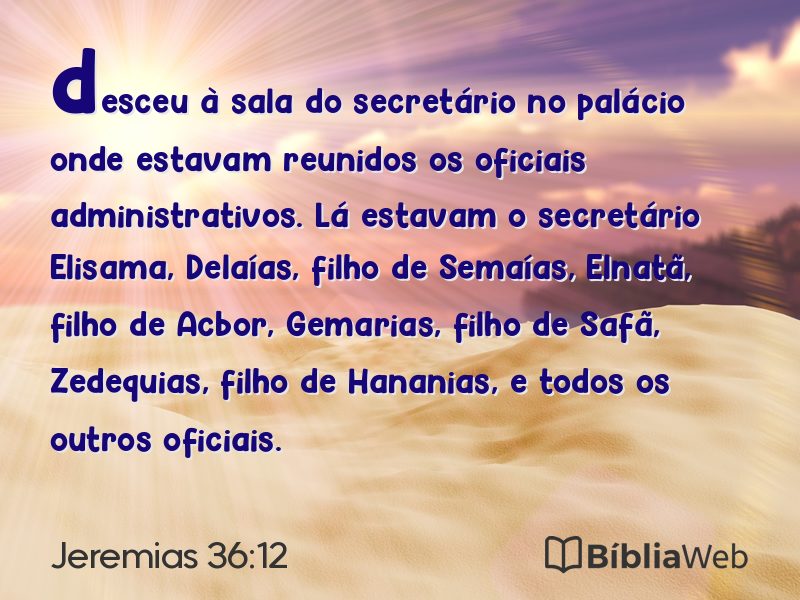 Jeremias 36:12 em imagem para compartilhar