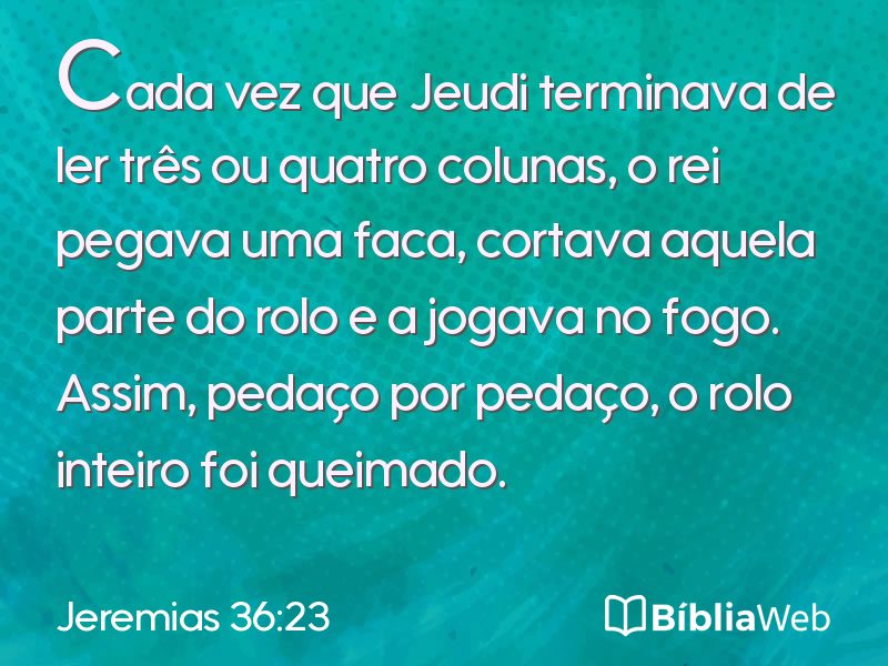 Jeremias 36:23 em imagem para compartilhar