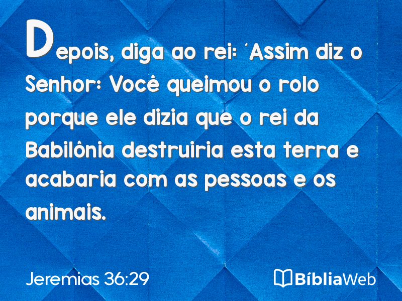 Jeremias 36:29 em imagem para compartilhar
