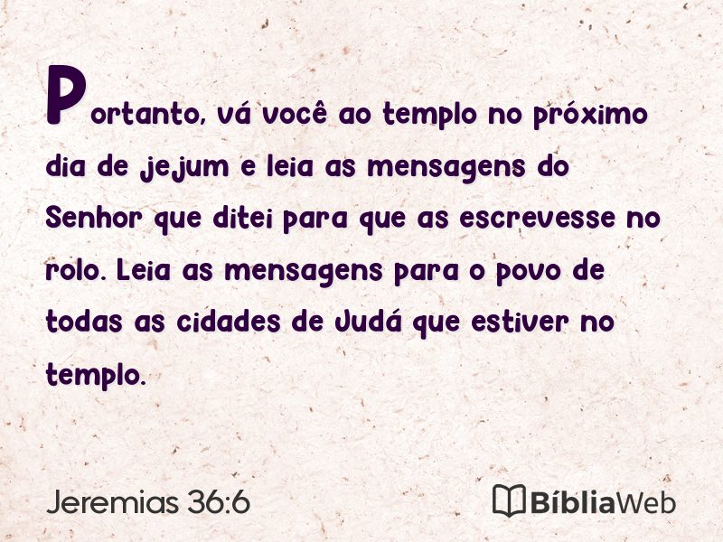 Jeremias 36:6 em imagem para compartilhar