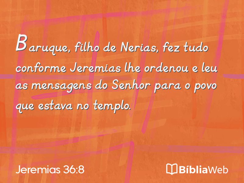 Jeremias 36:8 em imagem para compartilhar