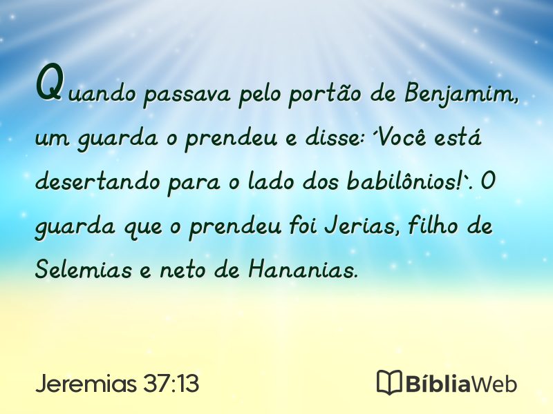 Jeremias 37:13 em imagem para compartilhar