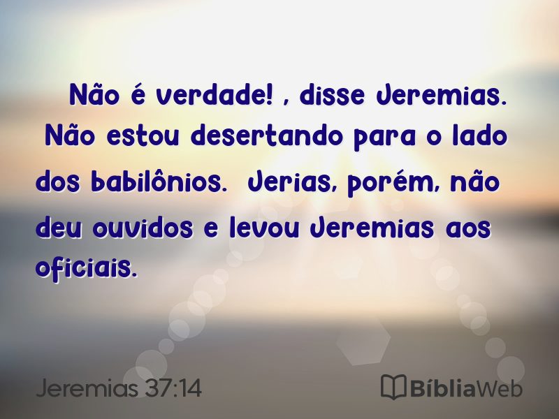 Jeremias 37:14 em imagem para compartilhar
