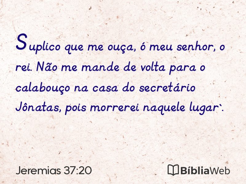 Jeremias 37:20 em imagem para compartilhar