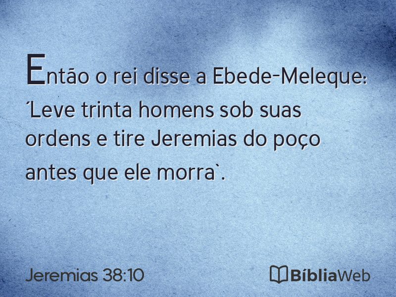 Jeremias 38:10 em imagem para compartilhar