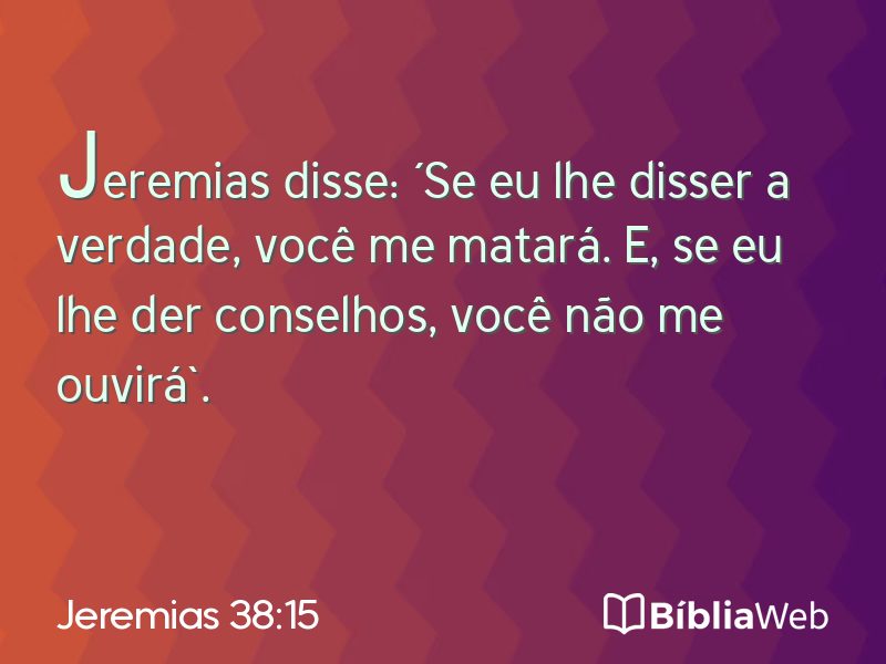 Jeremias 38:15 em imagem para compartilhar