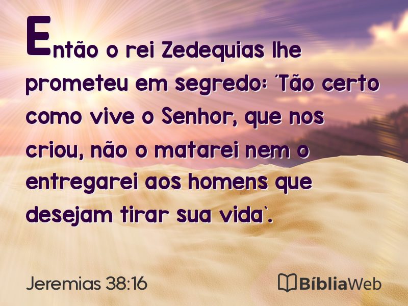 Jeremias 38:16 em imagem para compartilhar