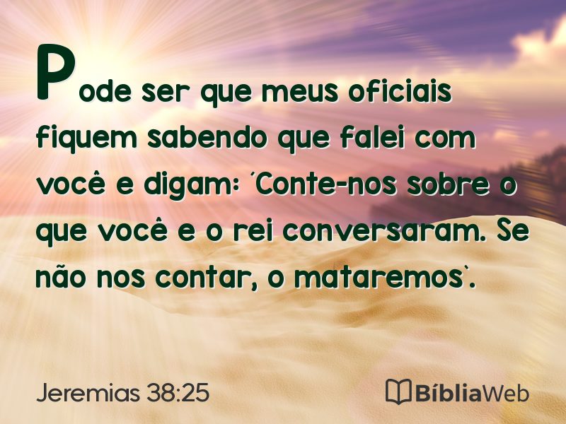 Jeremias 38:25 em imagem para compartilhar