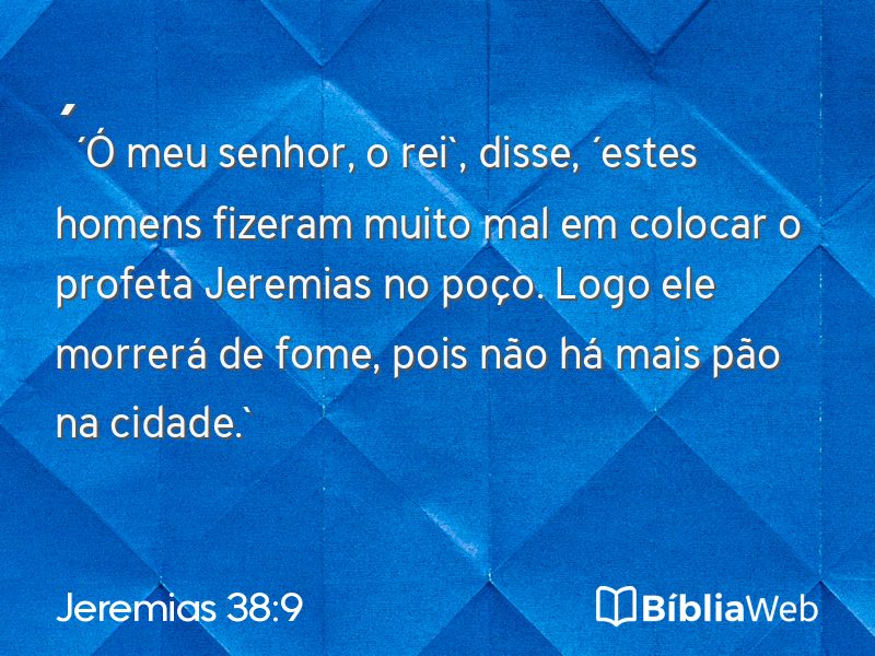 Jeremias 38:9 em imagem para compartilhar