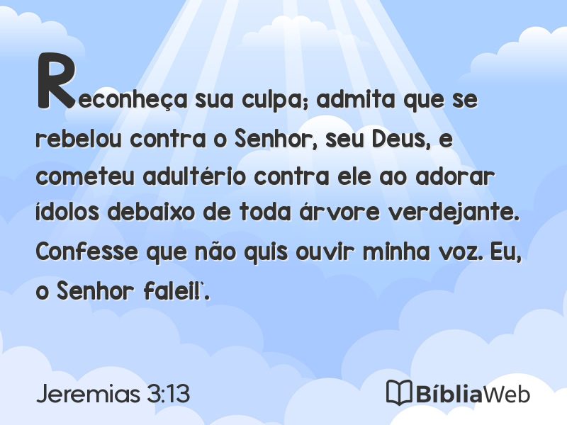 Jeremias 3:13 em imagem para compartilhar